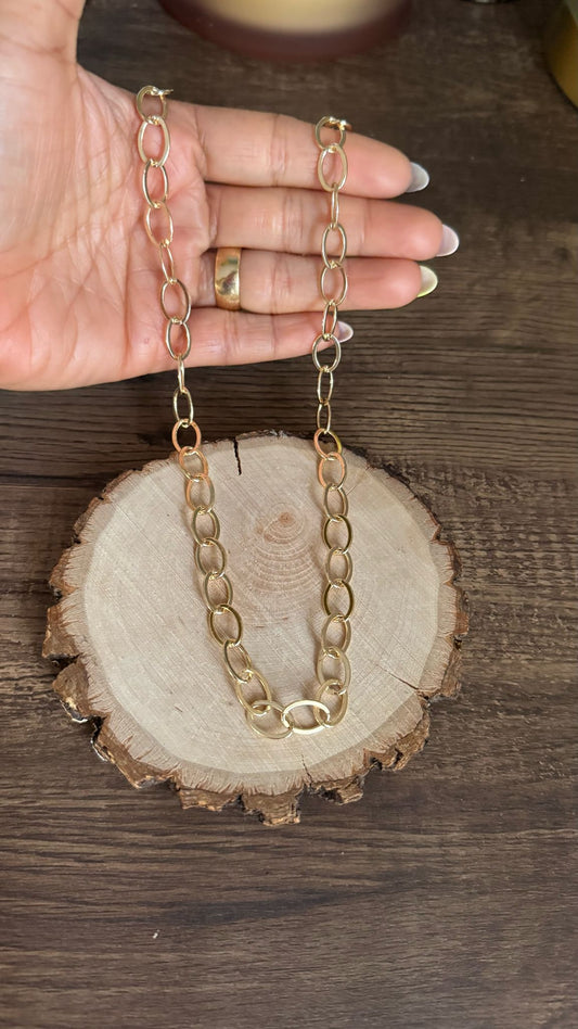 Oro Link | Base de collar con eslabones ovalados