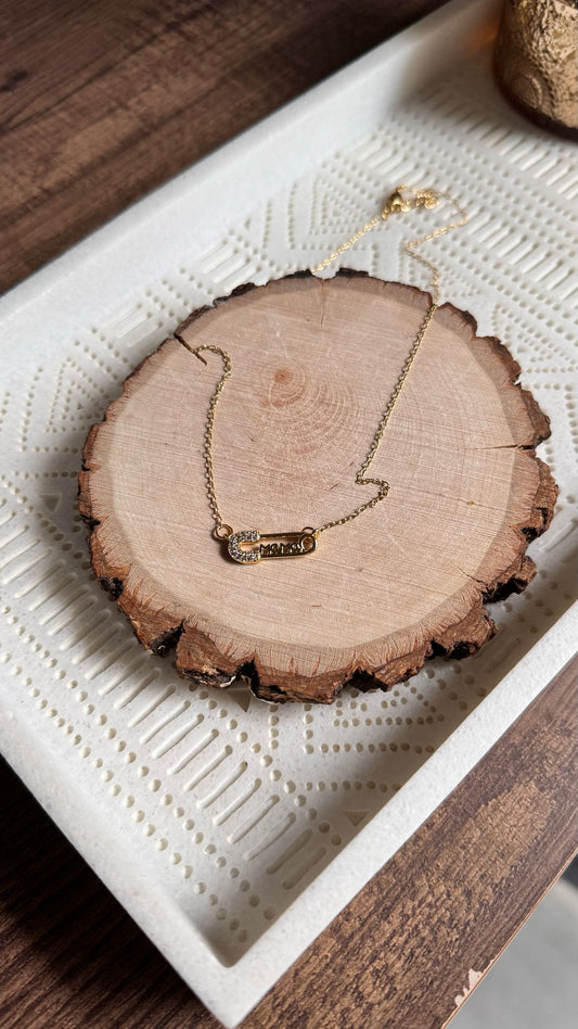Collar MAMÁ dorado con dije brillante